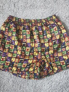 Sesame Street 100% Silk Pajama Shorts Size XL Multicolor Unisex Kids